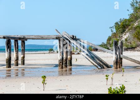 McKenzie Jetty- Fraser Island Foto Stock