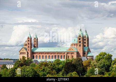 Cattedrale di Speyer, Kaiserdom, Patrimonio dell'Umanità dell'UNESCO, Speyer, Renania-Palatinato, Germania Foto Stock