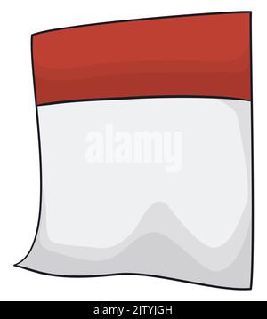 Modello di pagina calendario a foglia libera in stile cartone animato, isolato su sfondo bianco. Illustrazione Vettoriale