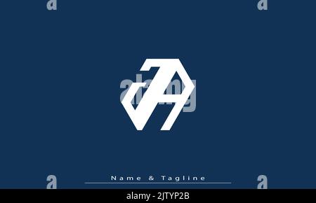 Lettere alfabetiche iniziali logo monogramma JA , AJ Illustrazione Vettoriale