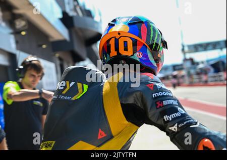 Misano World Circuit Marco Simoncelli, Misano Adriatico, Italia, 02 settembre 2022, Marini Luca Ita Mooney VR46 Racing Team Ducati parte dai box per le prove libere durante il Gran Premio di San Marino e della Riviera di Rimini Libere Moto GP - Campionato del mondo MotoGP Credit: Live Media Publishing Group/Alamy Live News Foto Stock