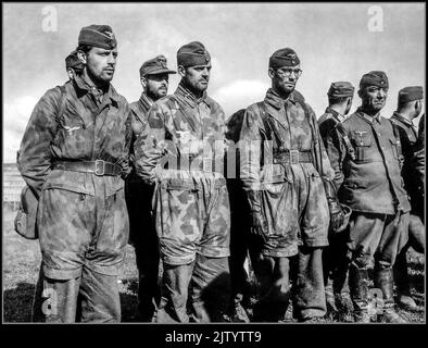 WW2 Normandia D-Day Germania nazista i prigionieri militari nazisti prigionieri di guerra prigionieri di guerra Luftwaffe e Wehrmacht prigionieri di guerra Normandia 1944 Francia seconda guerra mondiale WW2 Francia settentrionale 1944 Foto Stock