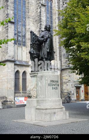 Monumento a Johann Sebastian Bach, Lipsia, Sassonia, Germania Foto Stock