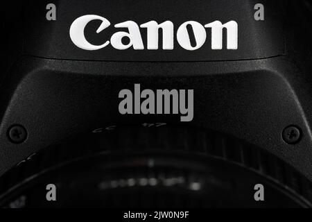 Marchio Canon sulla fotocamera reflex digitale EOS 6D Mark II Foto Stock