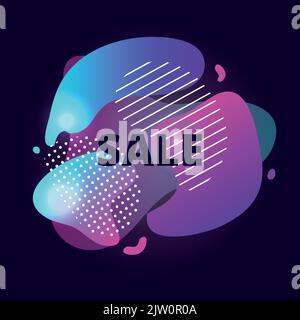 Vendita sfondo con colorful liquido dinamiche forme gradiente. Illustrazione Vettoriale