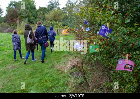 Apple Day presso la Foxburrow Farm del Suffolk Wildlife Trust, vicino a Melton, in Inghilterra Foto Stock