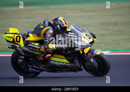 Misano Adriatico, Italia. 02nd Set, 2022. N. 10 Luca MARINI (Mooney VR46 Racing Team) durante il Gran Premio di San Marino e della Riviera di Rimini Libere Moto GP, Campionato del mondo MotoGP a Misano Adriatico, settembre 02 2022 Credit: Agenzia indipendente per le foto/Alamy Live News Foto Stock