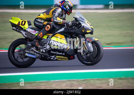 Misano Adriatico, Italia. 02nd Set, 2022. N. 10 Luca MARINI (Mooney VR46 Racing Team) durante il Gran Premio di San Marino e della Riviera di Rimini Libere Moto GP, Campionato del mondo MotoGP a Misano Adriatico, settembre 02 2022 Credit: Agenzia indipendente per le foto/Alamy Live News Foto Stock