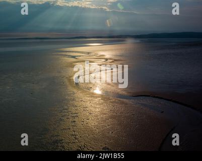 Un drone ripresa aerea del tramonto su Silverdale Foto Stock