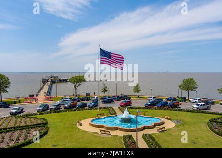 Il molo di Fairhope, Alabama, sulla Mobile Bay Foto Stock