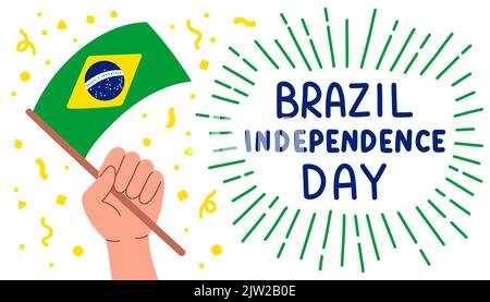 Brazil Independence Day Vector e poster design Illustrazione Vettoriale