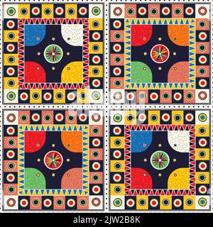 Modello senza giunture vettoriale di stile Najdi Foto Stock