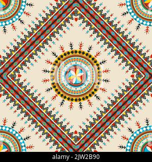 Modello senza giunture vettoriale di stile Najdi Foto Stock