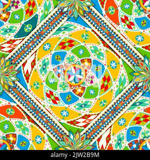 Modello senza giunture vettoriale di stile Najdi Foto Stock