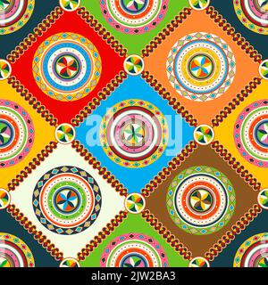 Modello senza giunture vettoriale di stile Najdi Foto Stock