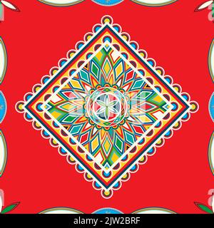 Modello senza giunture vettoriale di stile Najdi Foto Stock