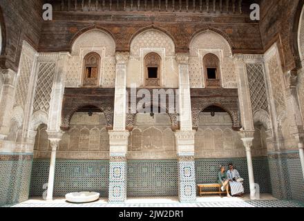 Al-Attarine Madrasa o Medersa al-Attarine, Fes, Marocco Foto Stock