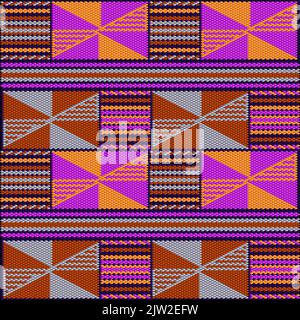 Un ornamento tradizionale dei popoli e dei paesi australiani, in cui i colori saturi attraggono fortuna e ricchezza. Tappeti tessuti da donna con ornam Illustrazione Vettoriale