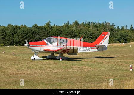 Aereo, campo aereo, Wyk, Isola di Foehr, Frisia del Nord, Schleswig-Holstein, Germania Foto Stock