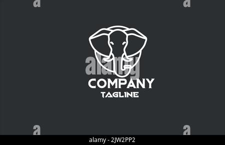 modello con logo a elefante minimale Illustrazione Vettoriale