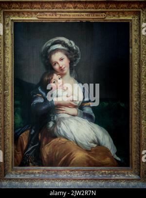 Autoritratto di Madame Vigee le Brun e sua figlia c1786, Jeanne-Lucie-Louise, conosciuta come Julie, Scuola di Francia, Museo del Louvre, Parigi, Francia Foto Stock