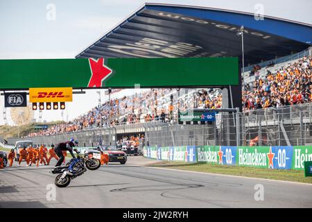 Acrobazie durante il Gran Premio d'Olanda di Formula 1 Heineken 2022, 15th° round del Campionato Mondiale FIA di Formula uno 2022 dal 2 al 4 settembre 2022 sul circuito di Zandvoort, in Olanda, Belgio - Foto: Germain Hazard / DPPI/DPPI/LiveMedia Foto Stock