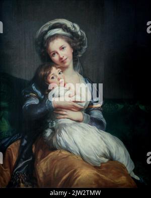 Autoritratto di Madame Vigee le Brun e sua figlia c1786, Jeanne-Lucie-Louise, conosciuta come Julie, Scuola di Francia, Museo del Louvre, Parigi, Francia Foto Stock