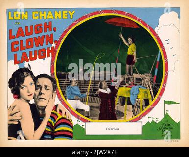 LON Chaney - poster del film d'epoca per il film di dramma americano Laugh, Clown, Laugh (1929) Foto Stock