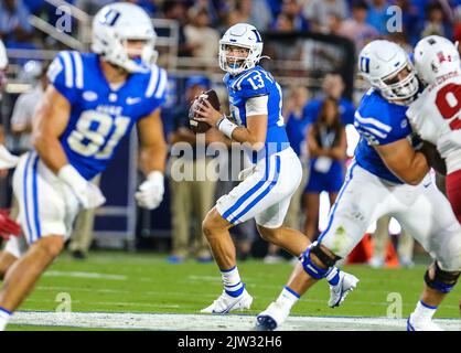 2 settembre 2022: Partita di calcio NCAA tra la Temple University e la Duke University al Wallace Wade Stadium, Durham, North Carolina Credit: CAL Sport Media/Alamy Live News Foto Stock