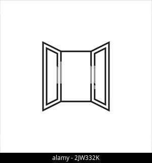 Icona della porta in stile piatto alla moda, simbolo di porta aperta per il vostro disegno di Web site, logo, illustrazione del vettore Illustrazione Vettoriale