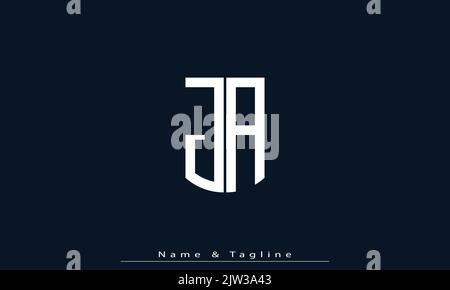 Lettere alfabetiche iniziali logo monogramma JA , AJ Illustrazione Vettoriale