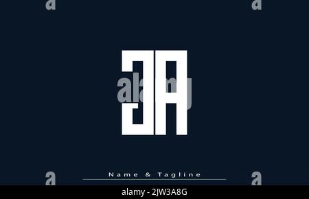 Lettere alfabetiche iniziali logo monogramma JA , AJ Illustrazione Vettoriale