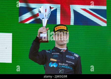 Zandvoort, Paesi Bassi. 03rd Set, 2022. Podio, o’SULLIVAN Zak (gbr), Carlin Buzz Racing, Dallara F3, ritratto durante il 12th° round del Campionato FIA Formula 2 2022, dal 2 al 4 settembre 2022 sul circuito di Zandvoort, in Olanda, Belgio - Foto Sebastiaan Rozendaal / Dutch Photo Agency / DPPI Credit: DPPI Media/Alamy Live News Foto Stock