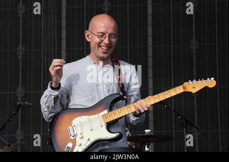 Il Bombay Bicycle Club si esibisce al Connect Festival del Royal Highland Centre di Edimburgo il 28th agosto 2022 Foto Stock