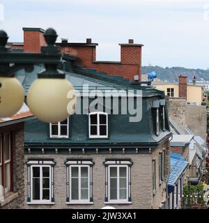Le case caratteristiche della città di Quebec Foto Stock