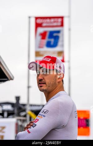 Portland, OR, Stati Uniti. 3rd Set, 2022. GRAHAM RAHAL (15) di New Albany, Ohio, si prepara a fare pratica per il Gran Premio di Portland al Portland International Raceway di Portland OREGON. (Credit Image: © Walter G. Arce Sr./ZUMA Press Wire) Foto Stock