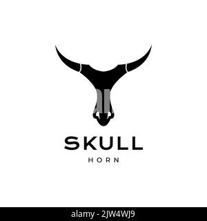 design moderno e minimale del cranio della mucca Illustrazione Vettoriale