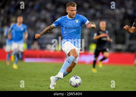 Roma, Italia. 03rd Set, 2022. Ciro immobile della SS Lazio in azione durante la Serie Una partita di calcio tra SS Lazio e SSC Napoli allo stadio Olimpico di Roma, 3rd settembre 2022. Foto Antonietta Baldassarre/Insidefoto Credit: Insidefoto di andrea staccioli/Alamy Live News Foto Stock