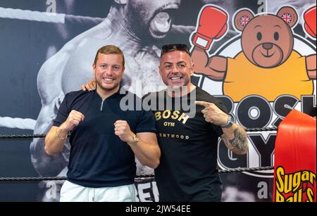 Brentwood, Regno Unito. 03rd Set, 2022. Brentwood Essex 3rd settembre 2022 Thomas Skinner (il maestro apprendista e celebrità) apre la sua ultima impresa commerciale, la Bosh Gym a Brentwood Essex UK. Credit: Ian Davidson/Alamy Live News Foto Stock