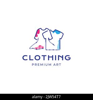 linea continua astratto uomo e donna abbigliamento logo design Illustrazione Vettoriale