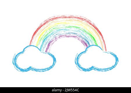 Icona arcobaleno in stile disegno a mano. Illustrazione Vettoriale