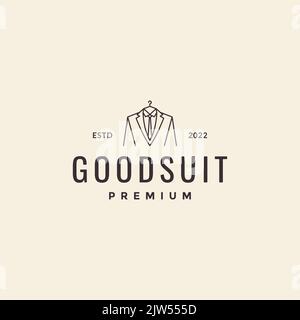 uomo vestito business hipster logo design Illustrazione Vettoriale