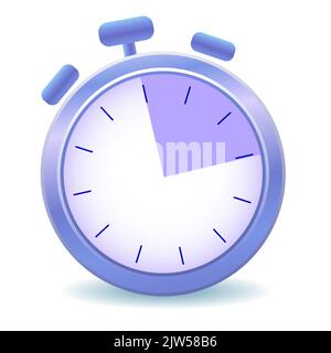 Cronometro viola per il controllo della misurazione rapida del tempo. Icona realistica illustrazione vettoriale. Timer per il conto alla rovescia della scadenza della competizione sportiva. A meccanico Illustrazione Vettoriale
