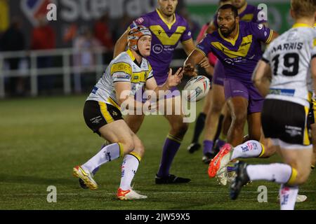 Newcastle, Regno Unito. 29th ago, 2022. Will Jubb of York City Knights in azione durante la partita del campionato TRA Newcastle Thunder e York City Knights a Kingston Park, Newcastle, sabato 3rd settembre 2022. (Credit: Chris Lishman | NOTIZIE MI) Credit: NOTIZIE MI & Sport /Alamy Live News Foto Stock