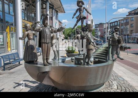 alsdorf luglio 2022: Questa fontana di carnevale, un oggetto d'arte dell'artista Aachen Bonifatius Stirnberg, è certamente non l'unica, ma probabilmente una di Foto Stock