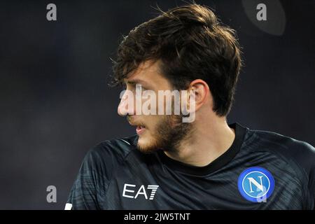 Roma, Italia. 03rd Set, 2022. Khvicha Kvaratskhelia giocatore di Napoli, durante la partita della Serie Italiana Un campionato tra Lazio vs Napoli risultato finale, Lazio 1, Napoli c, partita disputata allo Stadio Olimpico. Roma, Italia, 03 agosto 2022. (Foto di Vincenzo Izzo/Sipa USA) Credit: Sipa USA/Alamy Live News Foto Stock