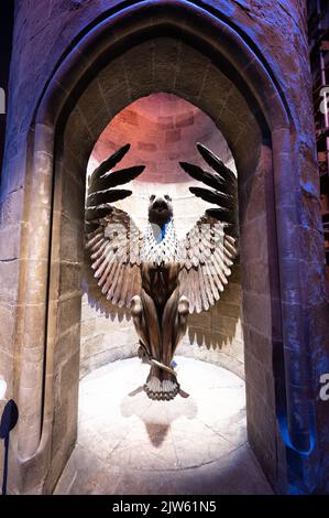 Leavesden, Regno Unito - 23 agosto 2022: Mostre all'interno del tour Making of Harry Potter presso lo studio Warner Bros. Foto Stock