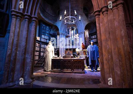 Leavesden, Regno Unito - 23 agosto 2022: Mostre all'interno del tour Making of Harry Potter presso lo studio Warner Bros. Foto Stock