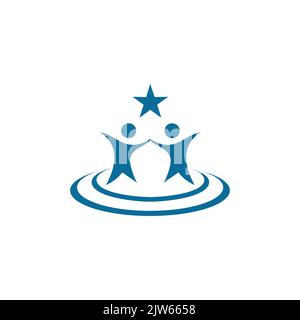 felice bambino divertimento logo icona grafica vettoriale design Illustrazione Vettoriale