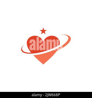 pianeta amore star logo icona grafica vettoriale Illustrazione Vettoriale